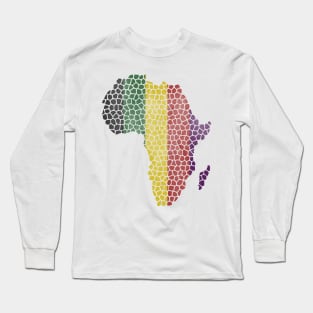 Africa Map (Stripes) Mosaic Long Sleeve T-Shirt